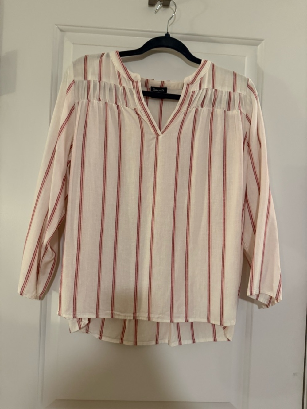 Splendid Cream Tunic with Red Stripes